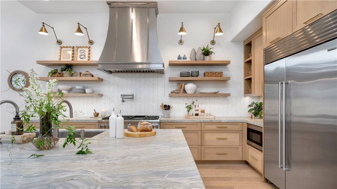 Interior, Kitchen, Stainless Steel Appliances, Wood Texture Flooring