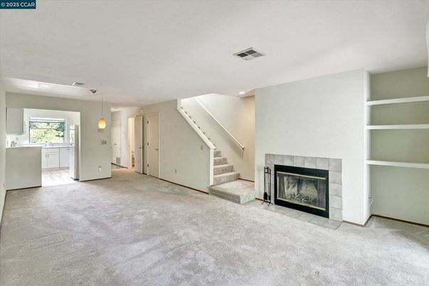 Empty room, Fireplace, Interior, Pendant Lights, Recessed Lighting