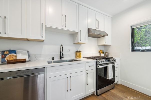 Interior, Kitchen, Stainless Steel Appliances, Wood Texture Flooring
