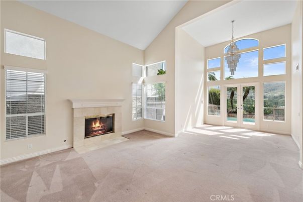 Empty room, Fireplace, Interior, Pendant Lights