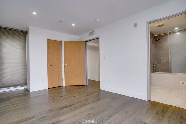 Bathroom, Empty room, Interior, Recessed Lighting, Wood Texture Flooring