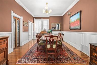 Chandelier, Dining room, Interior, Wood Texture Flooring