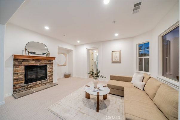 Fireplace, Interior, Living room, Recessed Lighting