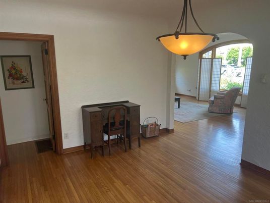 Home Office, Interior, Pendant Lights, Wood Texture Flooring