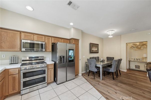 Interior, Kitchen, Recessed Lighting, Stainless Steel Appliances, Tile Countertops