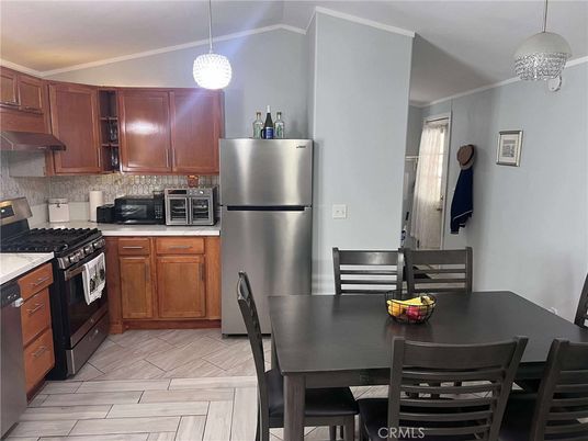 Dining room, Interior, Kitchen, Pendant Lights, Wood Texture Flooring