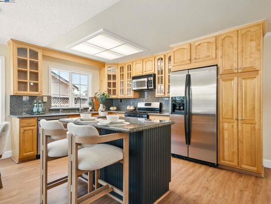 Interior, Kitchen, Stainless Steel Appliances, Wood Texture Flooring