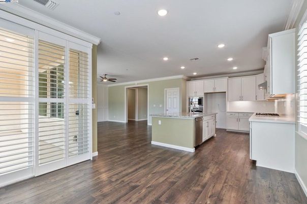 Interior, Kitchen, Recessed Lighting, Wood Texture Flooring