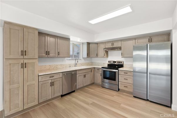 Interior, Kitchen, Stainless Steel Appliances, Wood Texture Flooring