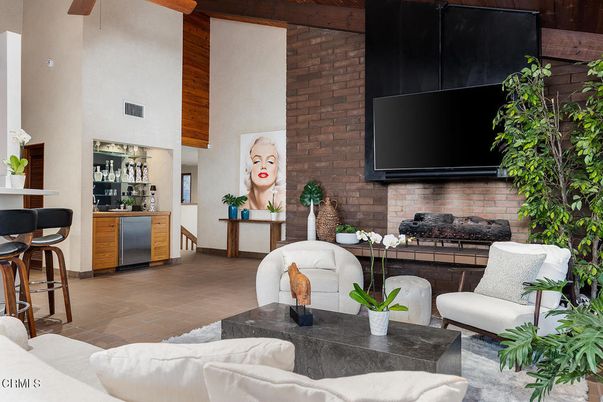 Fireplace, Interior, Living room, Stone Walls