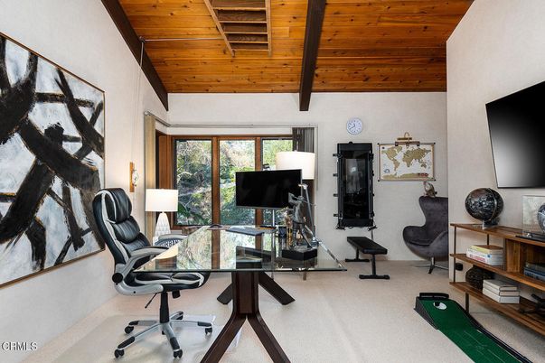 Home Office, Interior, Wooden Beams, Wooden Ceilings