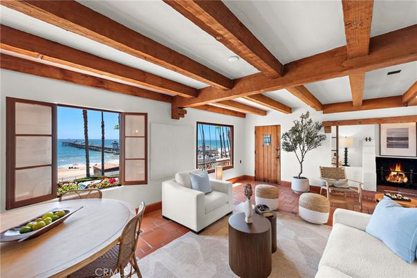 Fireplace, Interior, Living room, Water, Wooden Beams
