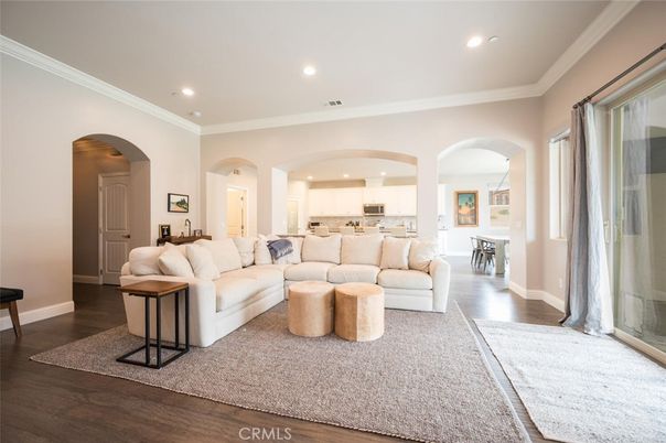 Interior, Kitchen, Living room, Recessed Lighting, Wood Texture Flooring
