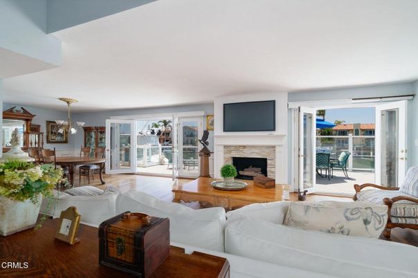 Dining room, Fireplace, Interior, Living room, Pendant Lights, Wood Texture Flooring