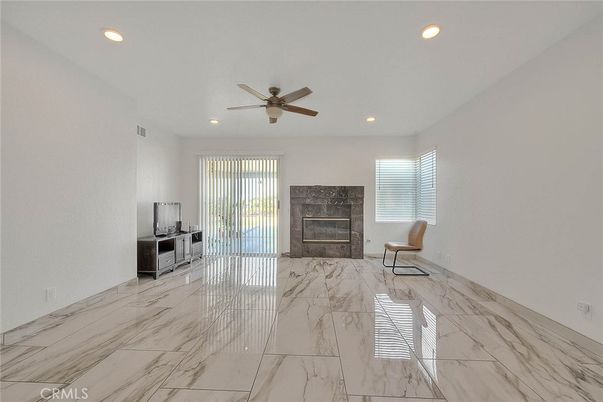 Fireplace, Interior, Marble, Recessed Lighting