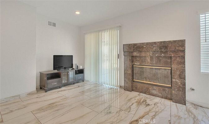 Fireplace, Interior, Marble, Recessed Lighting