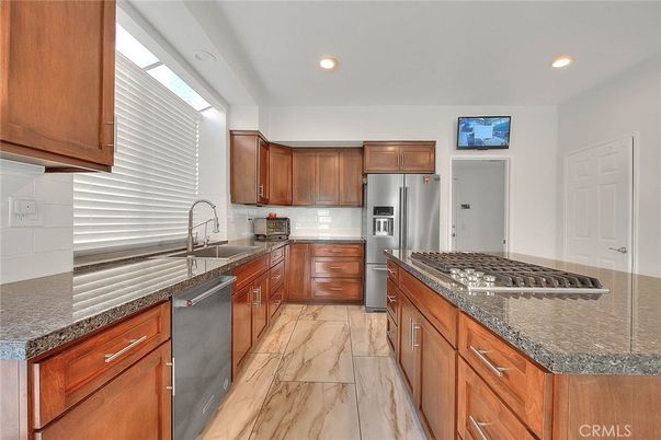 Interior, Kitchen, Marble, Recessed Lighting, Stainless Steel Appliances