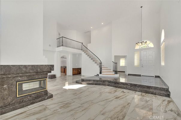 Fireplace, Interior, Marble, Pendant Lights, Recessed Lighting