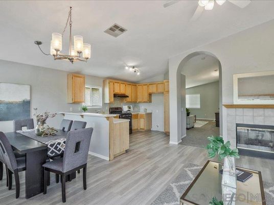 Chandelier, Dining room, Interior, Kitchen, Pendant Lights, Wood Texture Flooring