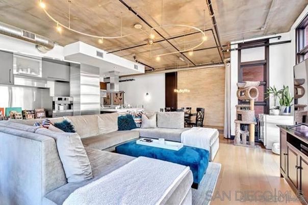 Dining room, Interior, Kitchen, Living room, Pendant Lights, Stainless Steel Appliances, Wood Texture Flooring