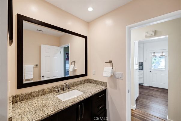 Bathroom, Interior, Recessed Lighting, Wood Texture Flooring