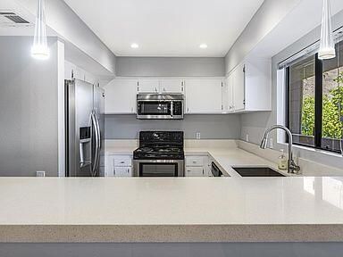 Interior, Kitchen, Pendant Lights, Recessed Lighting, Stainless Steel Appliances