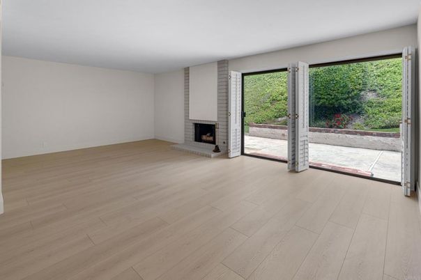 Empty room, Fireplace, Interior, Wood Texture Flooring