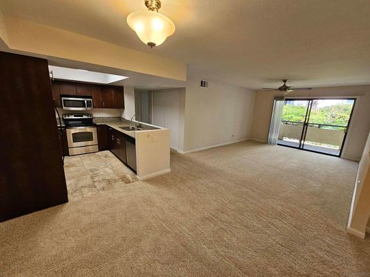 Empty room, Interior, Kitchen, Stainless Steel Appliances