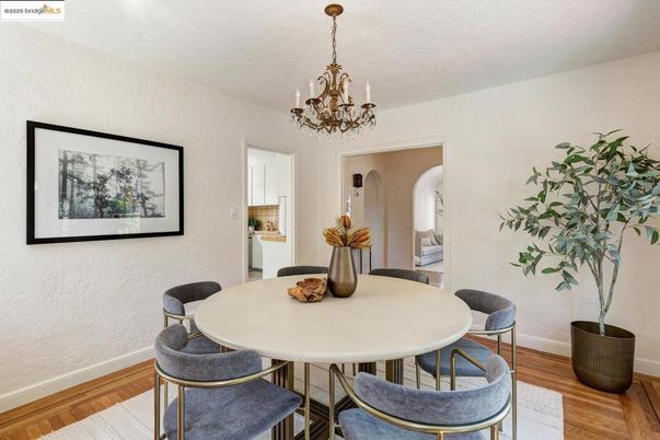 Chandelier, Dining room, Interior, Wood Texture Flooring