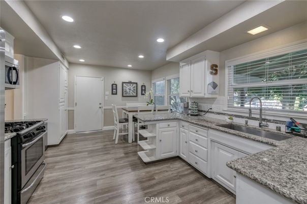 Interior, Kitchen, Recessed Lighting, Wood Texture Flooring