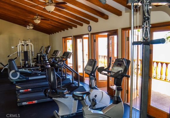 Fitness Equipment, Gym, Interior, Wooden Beams