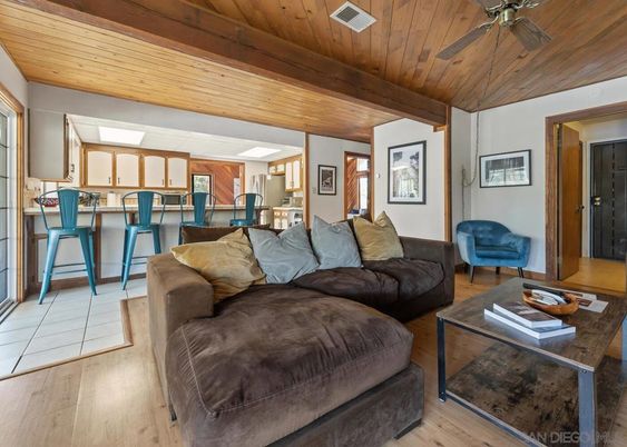 Interior, Kitchen, Living room, Wooden Ceilings, Wood Texture Flooring