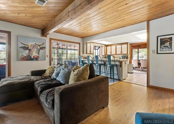 Dining room, Interior, Kitchen, Living room, Wooden Ceilings, Wood Texture Flooring
