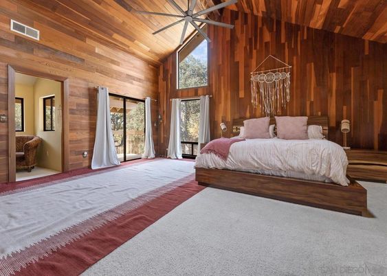 Bedroom, Interior, Wooden Ceilings, Wooden Walls