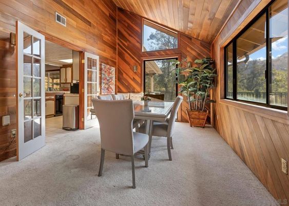 Dining room, Interior, Wooden Ceilings, Wooden Walls
