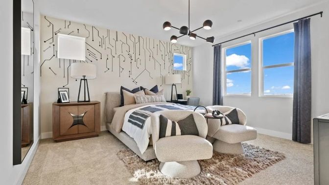 Bedroom, Interior, Pendant Lights