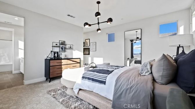 Bedroom, Interior, Pendant Lights, Recessed Lighting