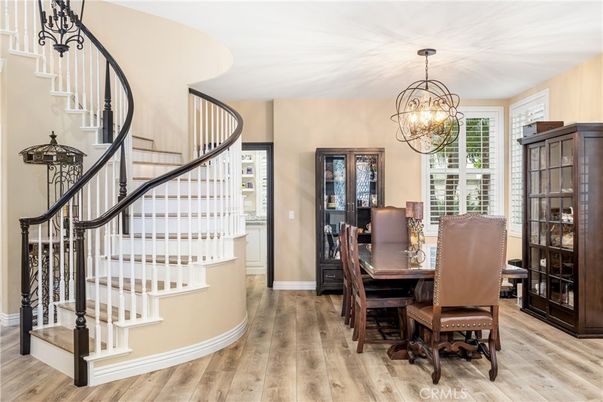 Chandelier, Dining room, Interior, Wood Texture Flooring