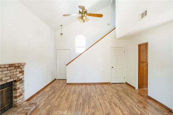 Empty room, Fireplace, Interior, Wood Texture Flooring