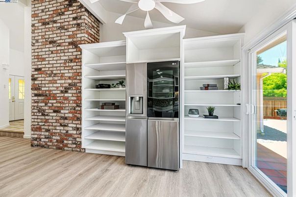 Interior, Stone Walls, Wood Texture Flooring