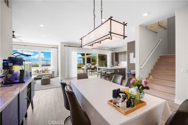 Dining room, Interior, Kitchen, Living room, Pendant Lights, Recessed Lighting, Water, Wood Texture Flooring