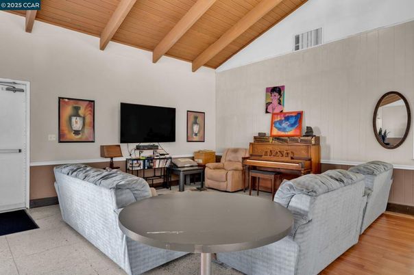 Interior, Living room, Piano, Wooden Beams, Wooden Ceilings, Wood Texture Flooring