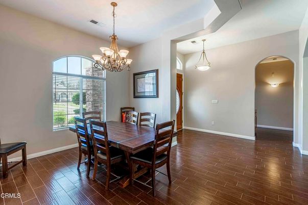 Chandelier, Dining room, Interior, Pendant Lights, Wood Texture Flooring