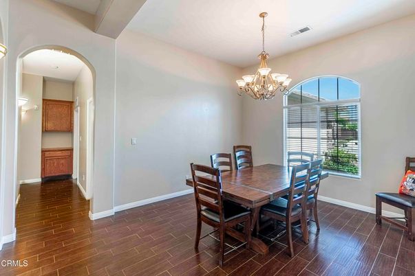 Chandelier, Dining room, Interior, Wood Texture Flooring
