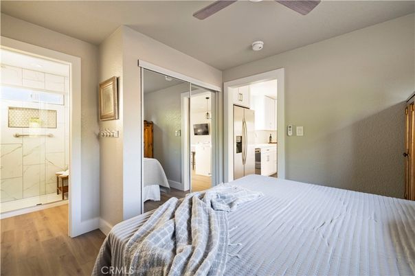 Bathroom, Bedroom, Glass Shower, Interior, Wood Texture Flooring