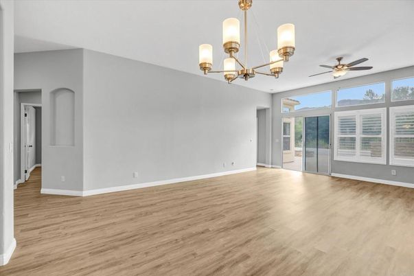 Chandelier, Empty room, Interior, Wood Texture Flooring