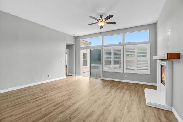 Empty room, Fireplace, Interior, Wood Texture Flooring