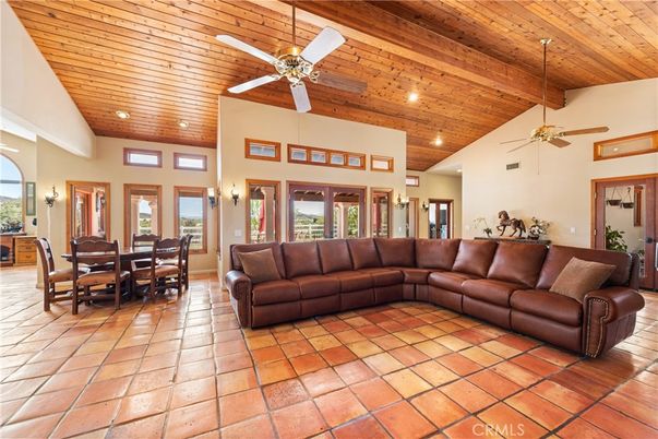 Dining room, Interior, Living room, Recessed Lighting, Wooden Beams, Wooden Ceilings