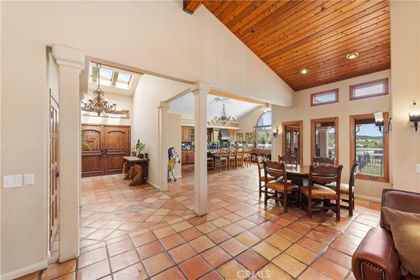 Dining room, Interior, Recessed Lighting, Wooden Ceilings