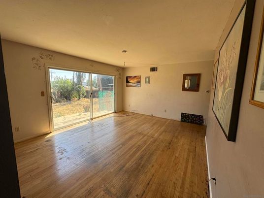 Empty room, Interior, Pendant Lights, Wood Texture Flooring